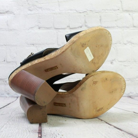 Louise et Cie Black Leather Open Toe High Heel Sling Back Sandals Size 6 M - Picture 10 of 10